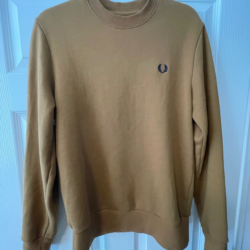 Fred Perry Men's Tobacco Brown Crewneck Sweater